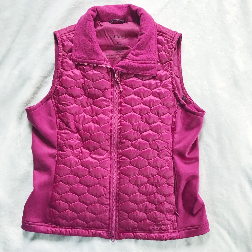 L.L. Bean Magenta Fleece Lined Fitness Vest- MED